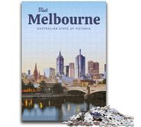 Visita Melbourne Puzzle da 1000 pezzi per adulti e adolescenti, per 14+ anni Allena il tuo cervello e le tue mani Gioco di Natale Regali 1000 pezzi (50x75cm)