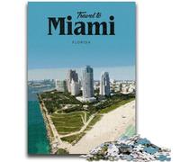 Visita Miami Puzzle per adulti e adolescenti Puzzle, antistress, sfida difficile per la decorazione della casa per 14+ 1000 pezzi (50x75cm)