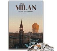 Visita Milano Puzzle da 1000 pezzi per adulti e adolescenti, aiuta il cervello a esercitare i giocattoli avvincenti per coltivare la pazienza Decorazione perfetta 1000 pezzi (26x38cm)