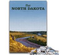 Visita North Dakota Jigsaw Puzzles per adulti 1000, Staycation Kill Time Ogni pezzo è unico - Gioco divertente e stimolante per tutta la famiglia (50x75cm)