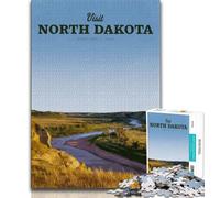 Visita North Dakota Puzzle per adulti e adolescenti Puzzle da 1000 pezzi, giocattolo educativo intellettuale decomprimente Ottimi regali e giocattoli 38x26cm