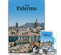 Visita Palermo Puzzle 1000 pezzi per adulti, giocattoli educativi per l'apprendimento, giochi per famiglie con poster abbinato e foglio di quiz 38x26cm
