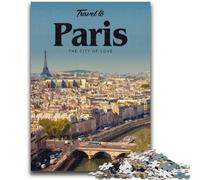 Visita Parigi Puzzle 1000 pezzi per adolescenti, gioco per famiglie antistress, sfida difficile, regali per amici e parenti, 1000 pezzi (26x38cm)