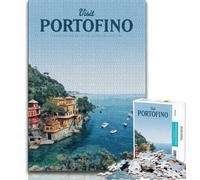 Visita Portofino Puzzle per adolescenti 1000 pezzi, giochi educativi, decorazione da parete, regali unici per compleanno e Natale 38x26cm