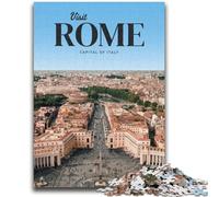 Visita Roma Puzzle da 1000 pezzi per adulti e adolescenti, aiuta il cervello a esercitare i giocattoli avvincenti per coltivare la pazienza Decorazione perfetta 1000 pezzi (50x75cm)
