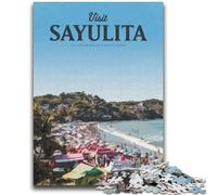Visita Sayulita Puzzle per adulti, Arte Interessante Riduzione dello stress Lista dei desideri con Babbo Natale per età 14 1000 pezzi (50x75cm)