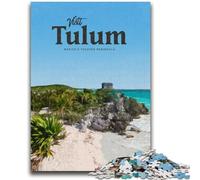 Visita Tulum Puzzle per adolescenti 1000 pezzi, gioco stimolante, giocattoli, decorazione da parete, regali unici per compleanno e Natale 1000 pezzi (26x38cm)