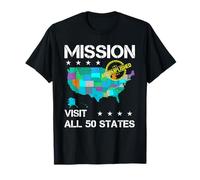 Visita tutti i 50 Stati Mappa USA Viaggi Accomplishment Maglietta