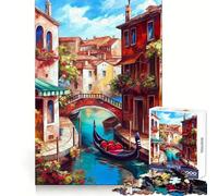 Visita Venezia Puzzle da 1000 pezzi per adolescenti Abilità logiche Rilassante Divertente Sicuro da assemblare Ottimo regalo (38x52cm)