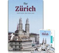 Visita Zurigo Puzzle da 1000 pezzi per adulti, regali, giocattolo educativo intellettuale decomprimente, regalo di compleanno, regali, arte murale 38x26cm