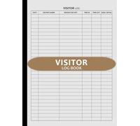 Visitor Log Book: Guest Sign In and Out Register for Offices and Businesses | Space to Track Up To 3000 Visit Entries - Brown Hardback / Hardcover