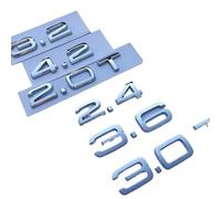 VISIYUBL Emblema Adatto for Audi 1.8T 2.0T 2.4 3.0 T 3.2 3.6 A3 A4 A5 A6L A7 A8L Q3 Q5 Q7 Adesivo Logo Logo a Quattro Ruote motrici(Chrome,2.0T)