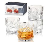 Viski Beau Lowball - Set di 4 bicchieri da 325 ml, impilabili, senza piombo, trasparenti