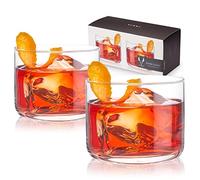 Viski Set di 2 bicchieri di cristallo Negroni in cristallo di alta qualità, senza piombo, eleganti bicchieri da cocktail Lowball, set regalo per cocktail, 237 ml