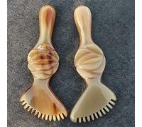 Viso Bellezza Gouache Corno Naturale Guasha Bordo Con Dente di Terapia di Agopuntura Meridiano Raschiando Massaggio Gua Sha Strumento 1 Pz