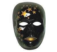Viso medio nero stelle maschera plastica teatro mago