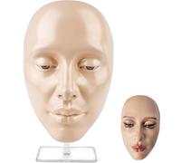 Viso Per Pratica Trucco, Manichino Per Trucco 3d, Modello Di Viso In Silicone 3d, Viso Di Esercizio Per Il Trucco, Testa Di Esercizio Riutilizzabile, Con Supporto, Per Esercitarsi Nel Trucco Del Viso