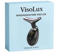 VisoLux - Massaggiatore Viso Antirughe con LED a 4 Colori, EMS e Terapia Caldo/Freddo 5°C~45°C | Dispositivo Lifting Rassodante per Viso e Collo (Nero)