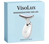 VisoLux - Massaggiatore Viso Antirughe con LED a 4 Colori, EMS e Terapia Caldo/Freddo 5°C~45°C | Dispositivo Lifting Rassodante per Viso e Collo (Bianco)