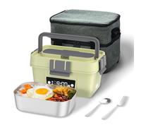 VISOM Contenitore per il pranzo elettrico, 6,75 tazze, scalda-alimenti automatico (100 °C), ricaricabile, portatile, riscaldato, per ufficio, viaggi, attività all'aperto