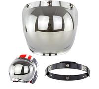 Visor del casco da, scudo del casco motociclistico a 3-sNap a faccia a ginnastica, scudo per la faccia di retrò, visiera a bolle motociclistica antivento solare