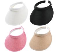 Visor Women Men Hat Sun Hat, 4 Pezzi da Sole Viso per Visiera Clip-on UV Protezione da Uomo Cappelli da Donna Larghi Brim all'aperto per la Spiaggia da Golf per