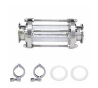 Visore rapido per fluidi, Set 1 diottria da 38 mm + 2 morsetti a T da 1,5" + 2 guarnizioni di vetro spia di flusso sanitario in acciaio inossidabile SUS 304, pressione di esercizio di 143 PSI