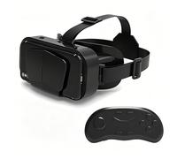 Visore VR, Occhiali Universali per Realtà Virtuale 3D con Panorama 360°, Distanza Interpupillare Regolabile, Protezione Degli Occhi, per Film E Giochi, per Schermi 4,7-7,2 Pollici,Black+B01 Handle