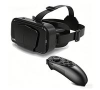 Visore VR, Occhiali Universali per Realtà Virtuale 3D con Panorama 360°, Distanza Interpupillare Regolabile, Protezione Degli Occhi, per Film E Giochi, per Schermi 4,7-7,2 Pollici,Black+052 Handle