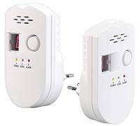 VisorTech rilevatore allarme: 2 pezzi Rilevatore di gas multi presa, per gas naturale e GPL, 85 dB (impianto di rilevazione, allarme, propano)
