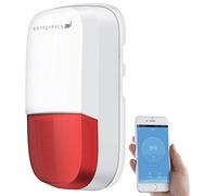 VisorTech Sirena WiFi da esterno con lampeggiante, 95 dB, IP54, compatibile ELESION