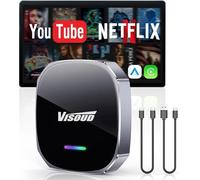 Visoud AI Magic Box per streaming Netflix YouTube, mini adattatore wireless Android Auto e CarPlay con connessione WiFi stabile a 5,8 GHz, connessione automatica 3-5s, compatibile con iPhone 8+