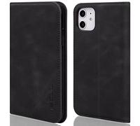 VISOUL Cover iPhone 11, Custodia iPhone 11 in Vera Pelle Portafoglio con [Kickstand] [3 Slot per Schede] [RFID Blocking] TPU Antiurto Flip Cover a Libro per iPhone 11 (6,1 Pollici) 2019 Nero