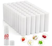 VISRIE 60 Pack Lip Balm Unlabeled, Natural Lip Balm Bulk Blank Tube, Personalized Lip Balm for Party Favors and Gift Basket Filling, Wedding or Baby Shower-5 Flavors
