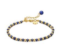 vissen Bracciale in pietra naturale da donna, placcato oro, in acciaio inossidabile, regolabile, con cristalli e perle, bracciali da donna, regalo, Moyenne, Naturale, lapislazzuli