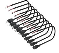 VISSQH 10 Pcs Connettore femmina maschio USB Micro,22AWG 3A Spina Micro USB Cavo nudo a 2 pin,connettore usb a saldare,Cavo di prolunga USB Micro,cavo Pigtail USB,per fai-da-te (30cm)