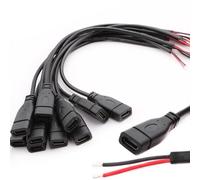 VISSQH 10 Pcs Connettore Femmina USB Type-C,22AWG 5V 3A Spina USB Cavo nudo a 2 pin,connettore usb a saldare,Cavo di prolunga USB Type-C,cavo Pigtail USBper Riparazione sostitutiva fai-da-te (25cm)