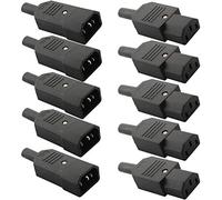 VISSQH 10pcs IEC 320 C14 Spina Maschio a C13 Presa Femmina Connettore Alimentazione AC 250V,Presa per bollitore, adatta per alimentatori, elettrodomestici, ecc(saldare)