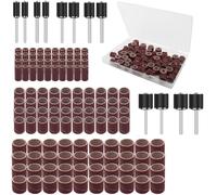 VISSQH 132 x Maniche da Levigatura per Levigatura a Accessori Dremel,Kit tamburi abrasivi Compreso 120 Pezzi nastri abrasivi e 12 Pezzi Mandrini del Tamburo,per levigatura fai da te