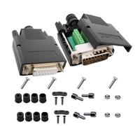 VISSQH 2 Pezzi DB15 connettore Senza Saldatura,RS232 D-SUB adattatore seriale DB15 15 pin D Sub Connettore DB15 maschio/femmina Breakout Connector con custodia(sottile da 16 mm)