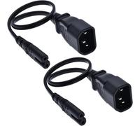 VISSQH 2 x Cavo di prolunga Connettore di Adattatore alimentazione da IEC 320 C14 Maschio a C7 Femmina 10A 125V per convertitore TV LED ecc