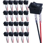 VISSQH 20pcs interruttore 12v cablato,Mini Interruttore a Bilanciere,Mini Barca Interruttore 10A/125V, 6A/250V Auto interruttore,SPST Interruttore, 2 Pin, per auto, navi, elettrodomestici