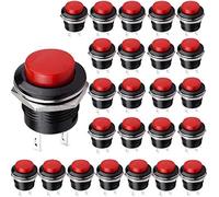 VISSQH 25 pcs Mini Pulsante Momentaneo, SPST Normale Aperto 2 Pin Pulsanti Temporanei per il controllo di avviamento elettromagnetico contattore relè e altri circuiti elettrici