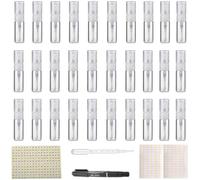 VISSQH 30 Pezzi Mini Flacone Spray, 3ml bottiglia campione,Riutilizzabile tomizzatore bottiglia di Profumo in Vetro (con etichetta adesiva)