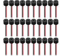 VISSQH 30Pezzi Cicalino Elettronico di Allarme DC3-12V 85dB Piezo Buzzer Allarme Sonoro Elettronico, con Continuo Suono(Nero)