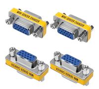 VISSQH 4 Pezzi HDB15 Femmina a Femmina Accoppiatore Connettore,HDB15 15 pin VGA SVGA seriale adattatore per Gender Changer