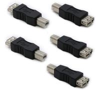VISSQH 5 pezzi connettore USB A, adattatore collegamento USB 2.0 tipo A femmina a USB tipo B Maschio Convertitore stampante USB,connettore Convertitore USB A,per stampante,scanner e altro