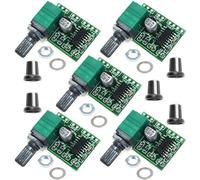 VISSQH 5 pezzi PAM8403 Amplificatore Audio DC 5V,Mini Scheda Amplificatore Stereo PAM8403,Modulo Amplificatore Digitale,modulo Amplificatore Audio a doppio canale 3W + 3W con potenziometr