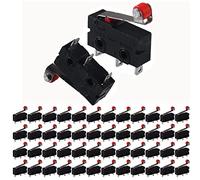 VISSQH 50 pezzi 250 V 5 A SPDT 1NO 1 NC Momentary Hinge Roller Lever Micro Switch 3 Pins Limit Switch with Momentary Scooter Lever Arm Snap Action Hinge Mini Toggle Switch