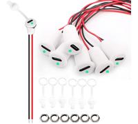 VISSQH 6 Pezzi Bianco USB C Femmina connettore,2 pin 3A presa USB C a Saldare,2 fili USB C montaggio a pannello connettore con Luce LED 24AWG impermeabile Micro USB C Femmina Jack cavo